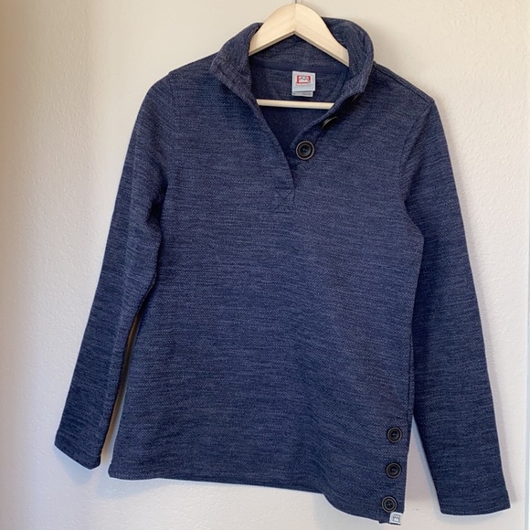 Avalanche Heathered Navy Cozy Quarter Button Sweater sz Small - Picture 9 of 11